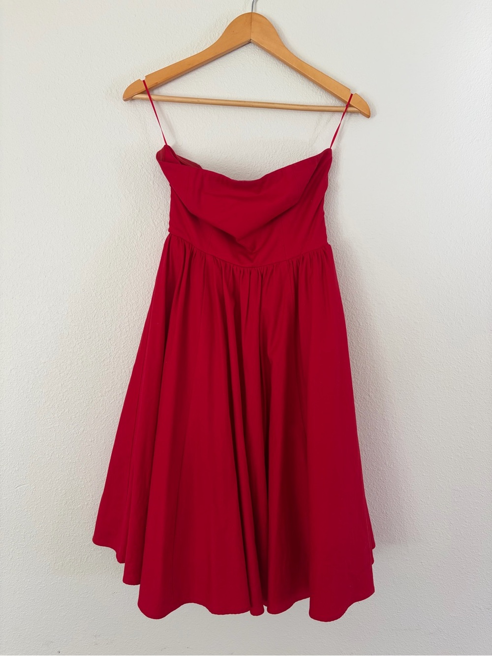 Reformation Red Strapless Buttercup Dress